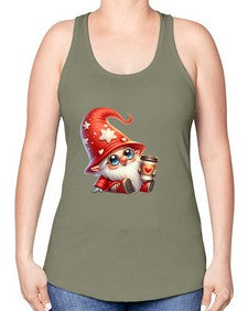 gnome with butterfly 04# - gnome -Racerback Tank