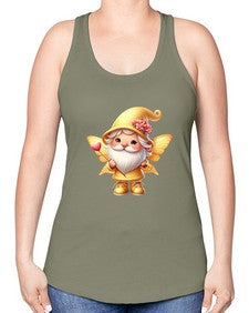 gnome with butterfly 05# - gnome -Racerback Tank