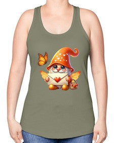 gnome with butterfly 06# - gnome -Racerback Tank