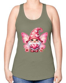 gnome with butterfly 08# - gnome -Racerback Tank