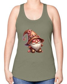 gnome with butterfly 15# - gnome -Racerback Tank