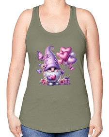 gnome with butterfly 19# - gnome -Racerback Tank