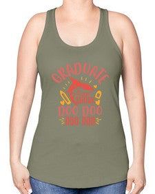 graduate shark doo doo doo doo 221# - graduation -Racerback Tank