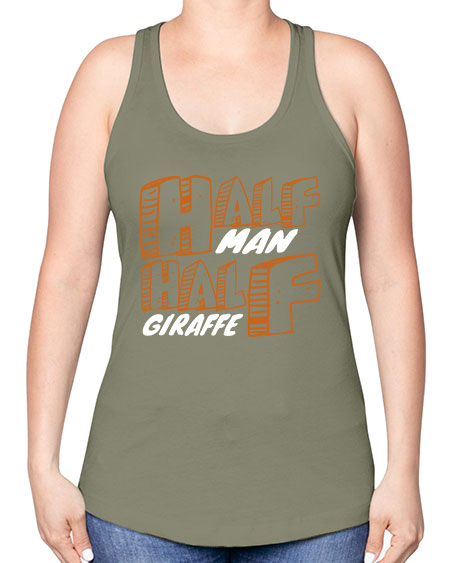 half man half giraffe - giraffee -Racerback Tank