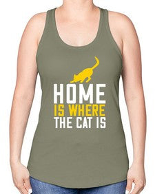 home is where the cat is Style 49# - cats -Racerback Tank