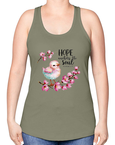 hope anchors the soul 41# - birds -Racerback Tank