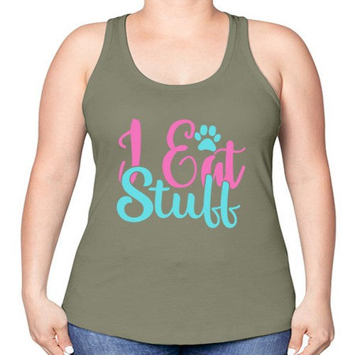i eat stuff Style 82# - dogs -Racerback Tank