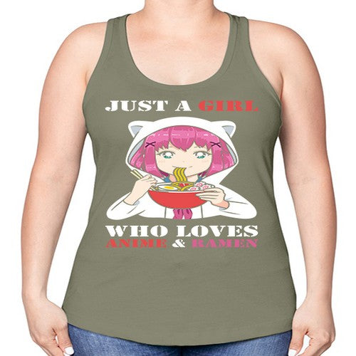 just a girl who loves anime and ramen258# - anime -Racerback Tank