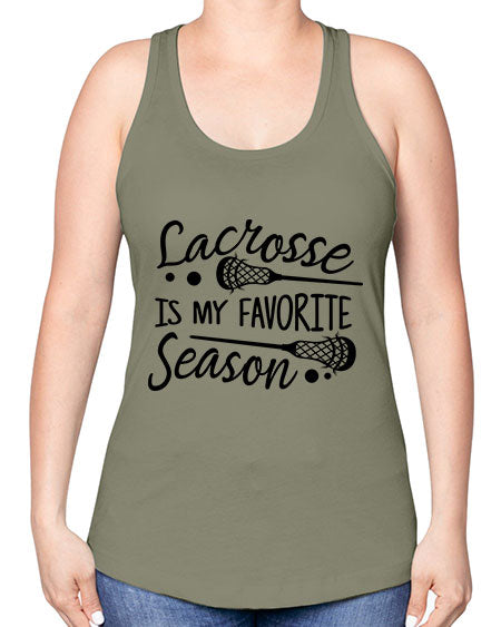 lacrosse is my favorite season 14# - lacrosse -Racerback Tank