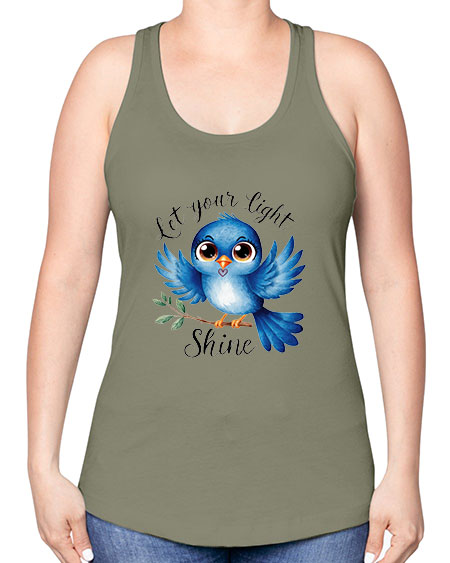 let your light shine 61# - birds -Racerback Tank