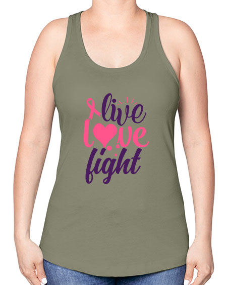 live love fight Style 8# - breast cancer -Racerback Tank