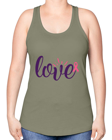 love Style 7# - breast cancer -Racerback Tank