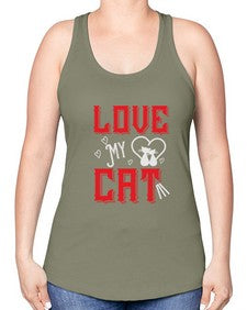 love my cat Style 67# - cats -Racerback Tank