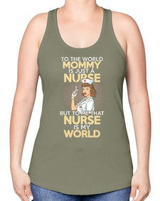 my mommy is just a nurse 1109# - nurse -Racerback Tank