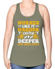 nurses like it harder Style 1245# - nurse -Racerback Tank