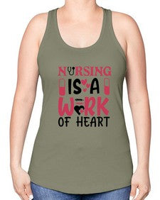 nursing is a work of heart Style 1267# - nurse -Racerback Tank