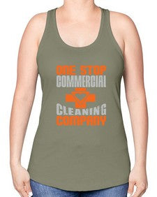 one stop commercial cleaning company Style 332# - cleaner -Racerback Tank