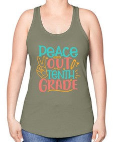 one twenty Peace out tenth grade 605# - tenth grade -Racerback Tank