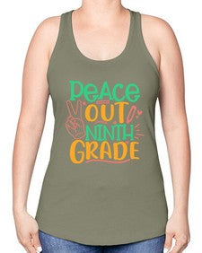 peace out nineth grade 637# - nineth grade -Racerback Tank