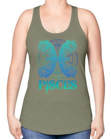 pisces Zodiac 381# - pisces -Racerback Tank