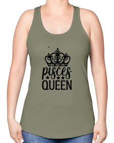 pisces queen 376# - pisces -Racerback Tank