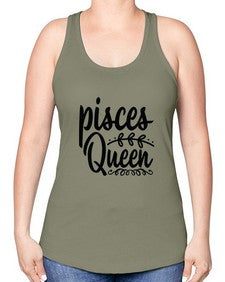 pisces queen 378# - pisces -Racerback Tank