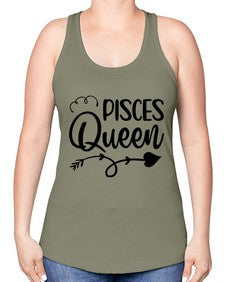 pisces queen 379# - pisces -Racerback Tank