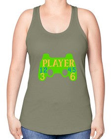 player 38# - video games -Racerback Tank