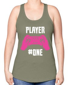 player one 147# - video games -Racerback Tank