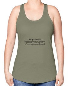 programmer some one who solves problems 2# - computer -Racerback Tank