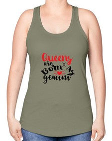 queens Are Born As Gemini 385# - gemini -Racerback Tank