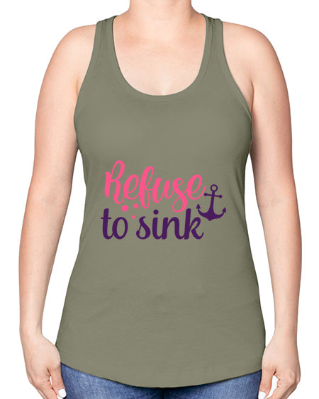 refuse to sink Style 4# - breast cancer -Racerback Tank