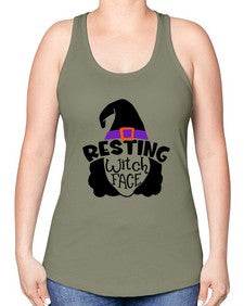 resting witch face 27# - witch -Racerback Tank