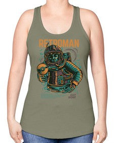 retroman 1017# - art pop art -Racerback Tank