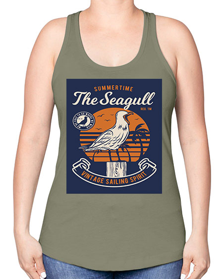 seagul bird 67# - birds -Racerback Tank