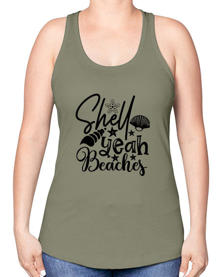 shell yeah beaches Style 75# - summer -Racerback Tank