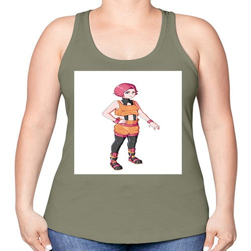 street girl wear orange outfit16# - anime -Racerback Tank