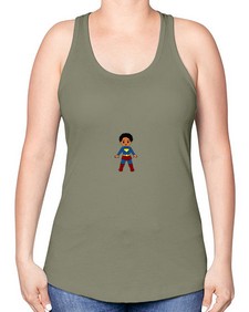 super kid 3# - black boys or men -Racerback Tank