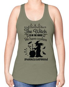 the witch is in the house sign 20# - witch -Racerback Tank