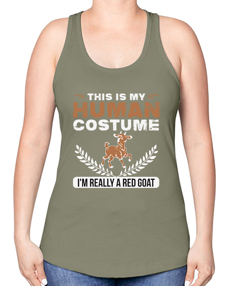 this is my human costume im really a red goat Style 1# - goat -Racerback Tank