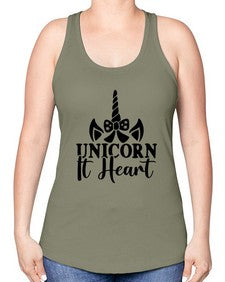 unicorn it heart 466# - unicorn -Racerback Tank