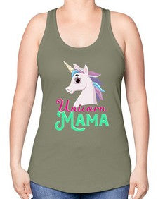 unicorn mama 471# - unicorn -Racerback Tank