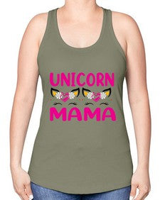 unicorn mama 473# - unicorn -Racerback Tank