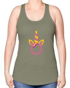 unicorn monogram frame 477# - unicorn -Racerback Tank