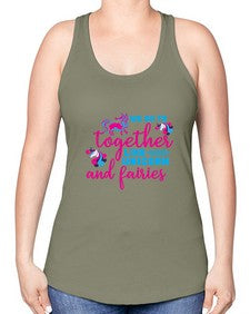 we go to together like unicorn and fairies 542# - unicorn -Racerback Tank