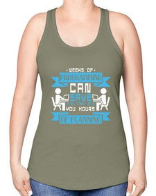 weeks of programming can save you hours of planning 9# - computer -Racerback Tank