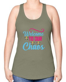 welcome to our chaos 545# - unicorn -Racerback Tank
