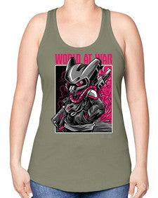 worldatwartshirtdesign 1254# - art pop art -Racerback Tank