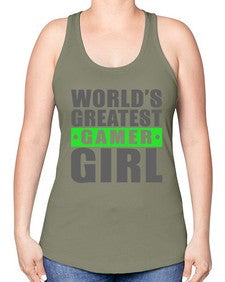 worlds greatest gamer girl 166# - video games -Racerback Tank