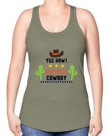 yee haa cowboy nd grade 1257# - western -Racerback Tank
